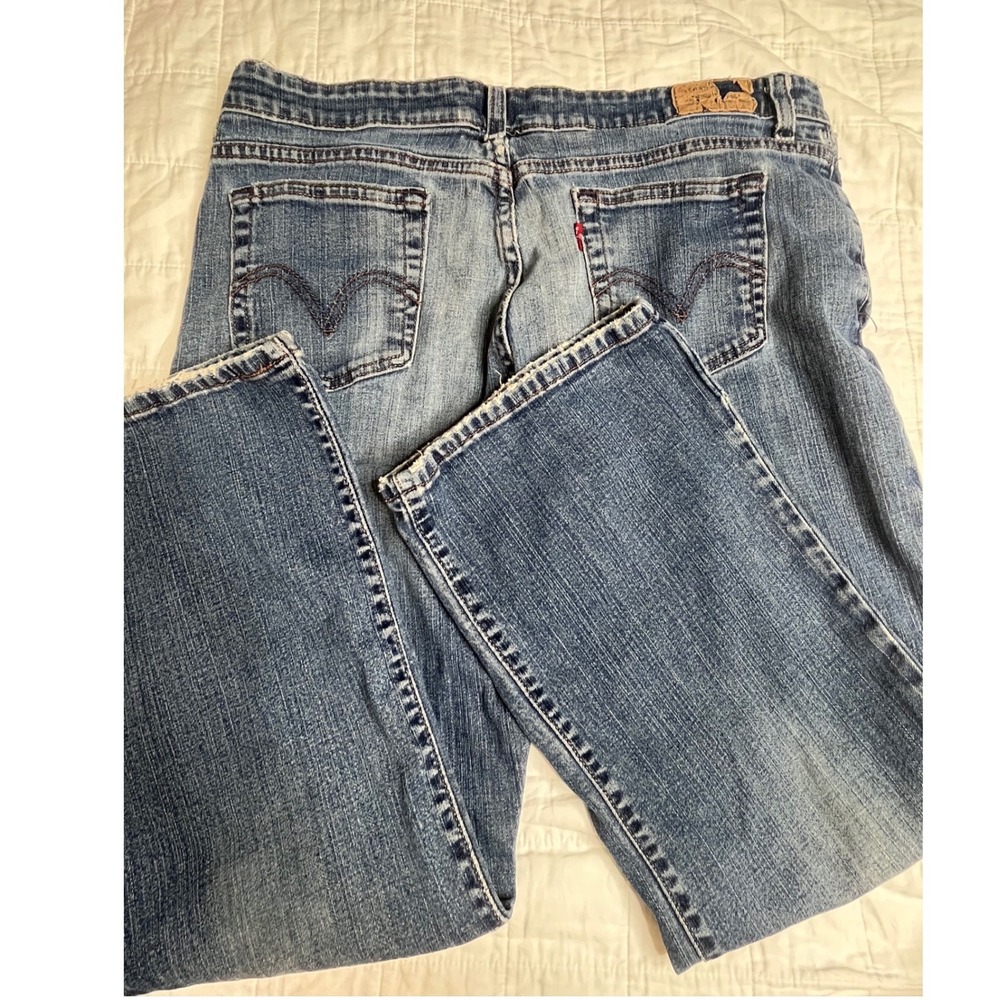 Levis 515 Boot Cut Jeans Womens 14S Medium Wash Blue Denim Mid Rise Stretch